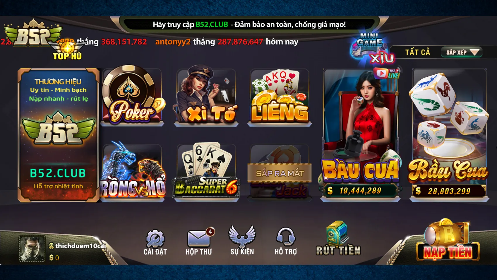 Ngày thành lập cổng game B52 Club