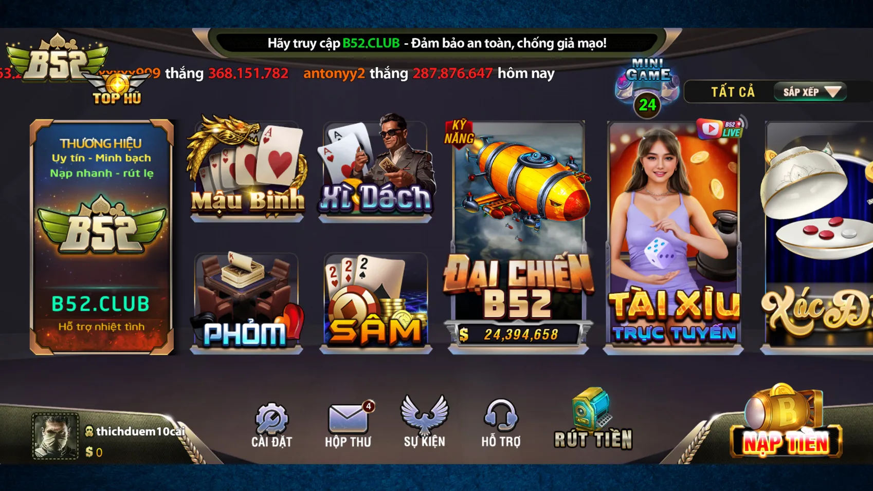 Sự thành công của cổng game B52 Club mang lại